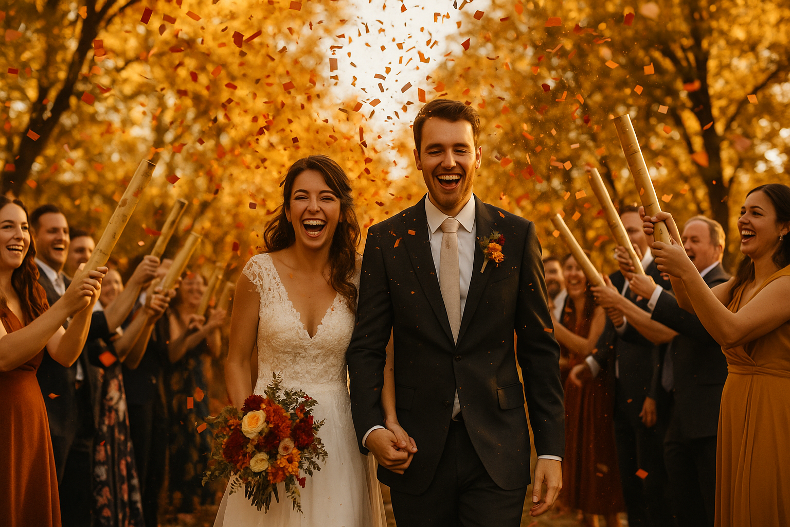 Fall Wedding Confetti Cannons: What to Know Before You Pop