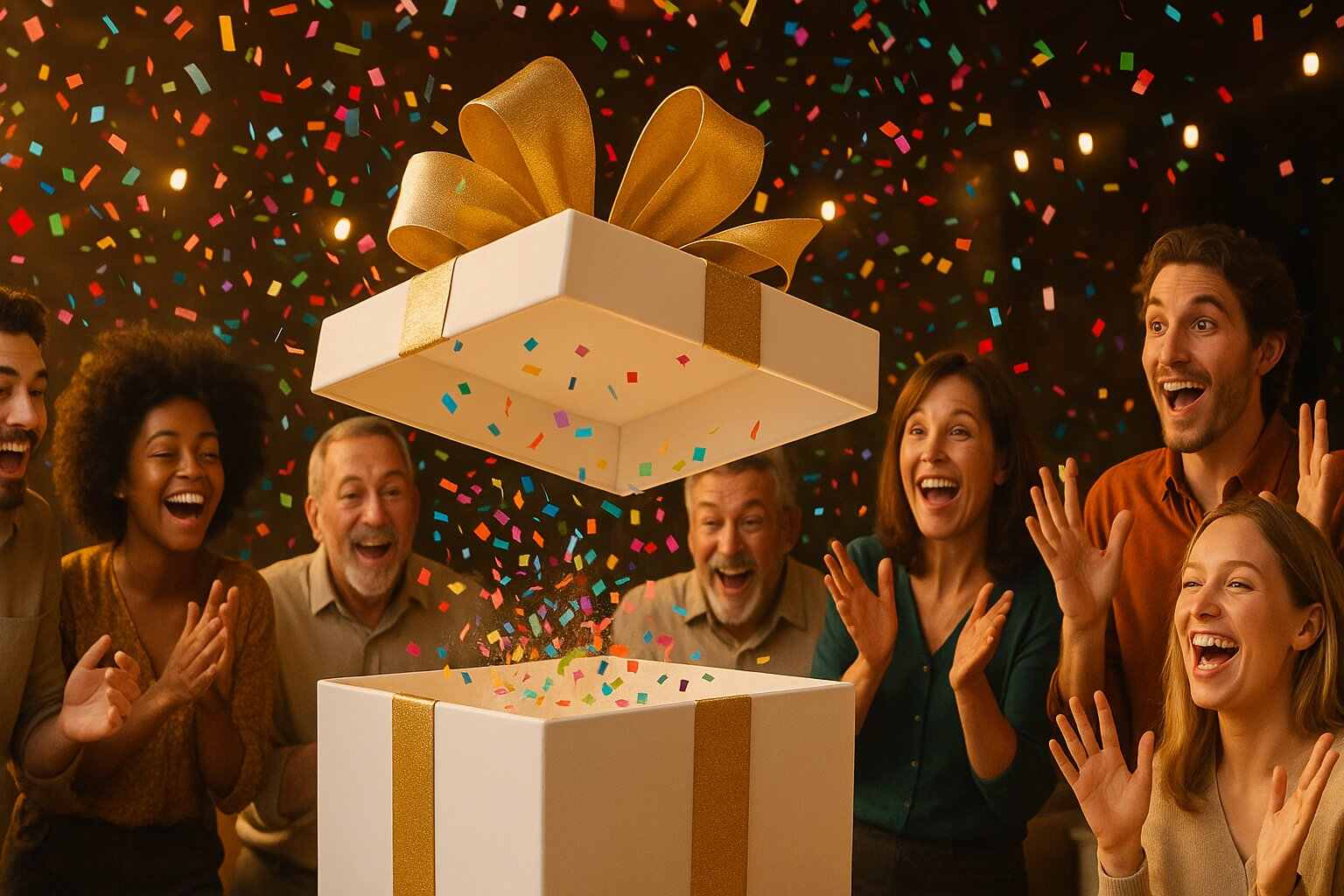 Giant Gift Boxes and Confetti Reveals: The Perfect Surprise Combo