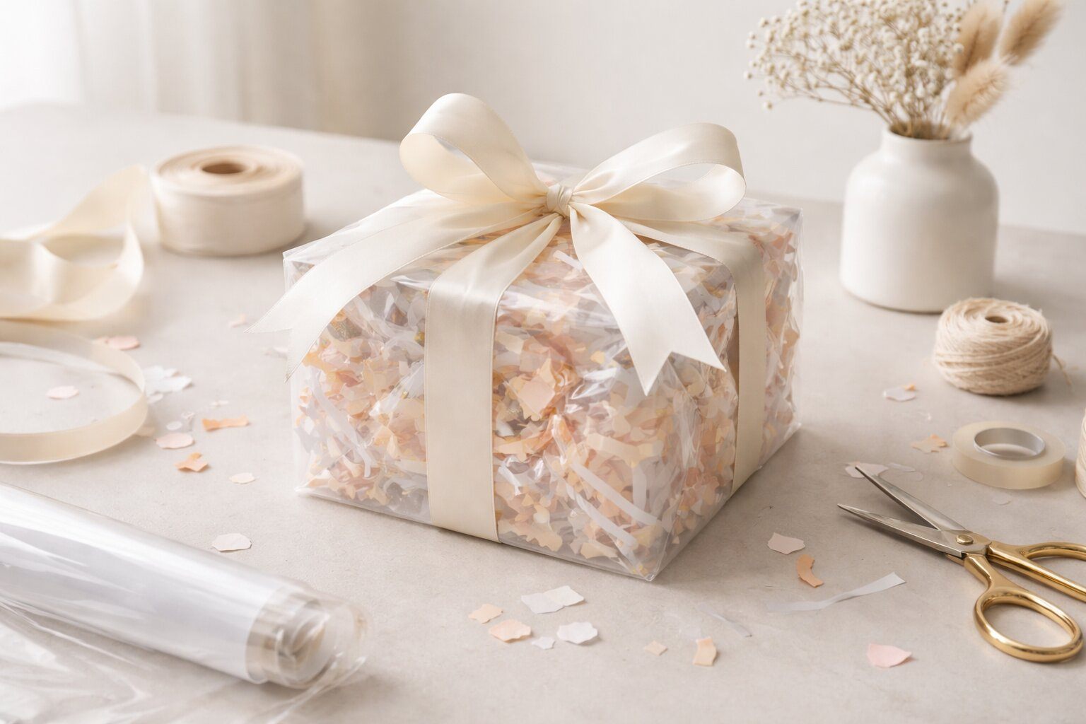 This Is How You Can Wrap Gifts With Confetti Accents (Without the Mess)